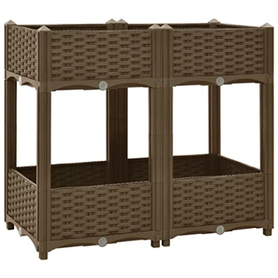 Abbildung von vidaXL Hochbeet Pflanzkasten Pflanzbeet Gemüsebeet Blumenbeet Blumenkasten Frühbeet Gartenbeet Blumenkübel Pflanzkübel 80x40x71cm Polypropylen
