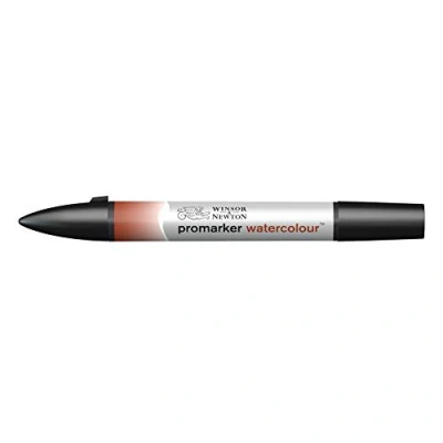Abbildung von Winsor &amp; Newton 0201061 Aquarellmarker 2 Spitzen, Pinsel und feiner Spitze, lichtecht, hochpigmentierte Aquarellfarben für Kalligrafie, Zeichnungen Rot gebrannt