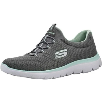 Abbildung von Skechers Damen Summits Sneaker, Grau/Aqua, 36 EU