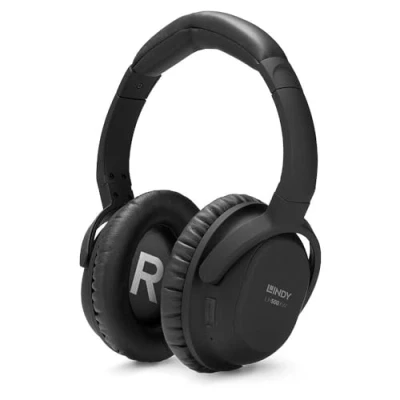 Abbildung von LINDY 73201 LH500XW Kabelloser Kopfhörer mit Active Noise Cancelling Schwarz On Ear