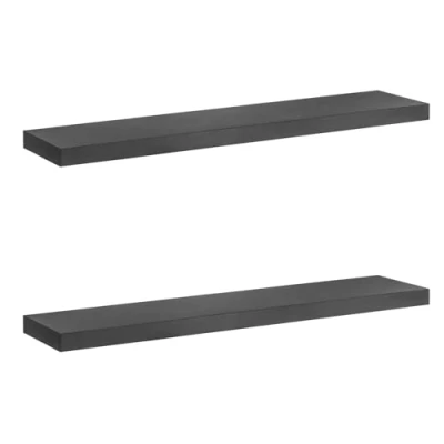 Abbildung von Maclean Einteiliges Wandregal mit verdeckter Befestigung 2 er Pack Buchregal, Hängeregal max. Belastung 5 kg MDF Ablage 90 x 20 4 cm MC 330 (2 Stück, Schwarz)