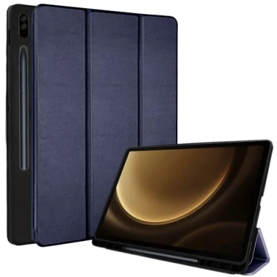 Abbildung von TECHGEAR Smart Schutzhülle für Samsung Galaxy Tab S9 FE Plus (S9 FE+) 12,4 Zoll 2023 (SM X610 / SM X616), PU Leder, schmal, mit Eckenschutz, automatische Wake /Sleep Funktion, weiche TPU Halterung,