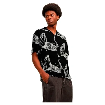 Abbildung von Jack &amp; Jones Jcojeff Resort Relax Hemd, Herren, Größe: Small, White/black
