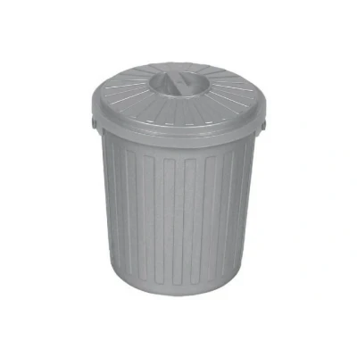 Abbildung von keeeper Mini Tonne 7 l, Polypropylen, Silber, 24,5 x 29 cm
