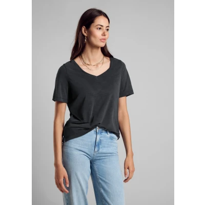Abbildung von Street One Leichtes Tshirt basic, Damen, Größe: 36, Schwarz