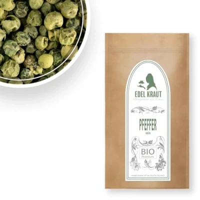 Abbildung von Pfeffer grün ganz BIO 500g EDEL KRAUT 100% naturreine grüne Pfefferkörner Premium GRÜNER frei von jeglichen Zusatzstoffen für Mühle green pepper