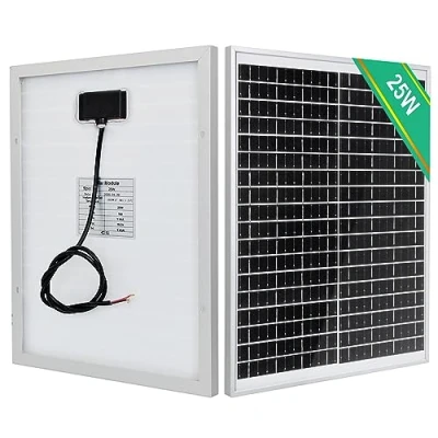 Abbildung von ECO WORTHY 25 Watt 12 Volt Solarpanel IP65 Wasserdichtes Solarmodul Off Grid Batterieladung für Auto Van Boat Camping Reisen