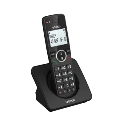 Abbildung von VTech ES2000 Schnurloses DECT Telefon mit Anrufblocker, Lautstärkeregler, Anrufer Identifikation/Anruferkennung, 18 Stunden Akkulaufzeit, beleuchtetes Display und Tastatur, ECO Modus