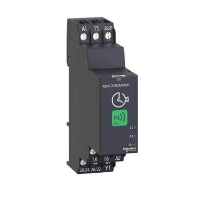 Abbildung von Schneider Electric Harmony, Multifunktions Zeitrelais, NFC Einstellung, 0,1 s 999 h, 24 240VAC/DC, 2 W, RENF22R2MMW