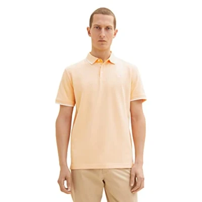 Abbildung von TOM Tailor TD Poloshirt, Herren, Größe: Large, Orange vintage beige twotone
