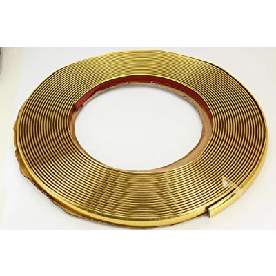 Abbildung von GOLD Chrom Zierleiste 12mm x 15m selbstklebend universal Auto Goldleiste Kontur