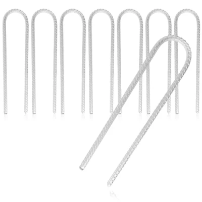 Abbildung von com four® 8X XL Bodenanker aus massivem Stahl, U Form 30 cm, Ø 1 cm verzinkte Erdanker für Zelt, Pavillon, Hüpfburg, Trampolin, auch als Bewehrungsstab den Boden, stabil &amp; rostfrei