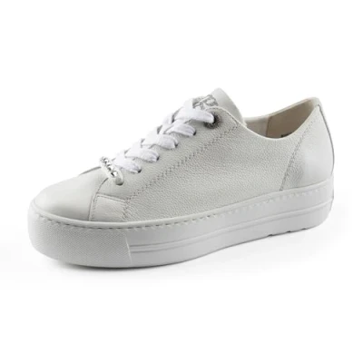Abbildung von Paul Green Damen Pauls, Frauen Low Top Sneaker,Freizeitschuhe,Laufschuhe,schnürschuhe,schnürer,Plateausohle,Halbschuhe,Weiß (White),40.5 EU / 7 UK