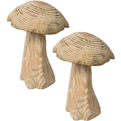 Abbildung von Creativ home Dekoobjekt Pilz, Weihnachtsdeko (Set, 2 St), aus Holz, Höhe ca. 18 cm