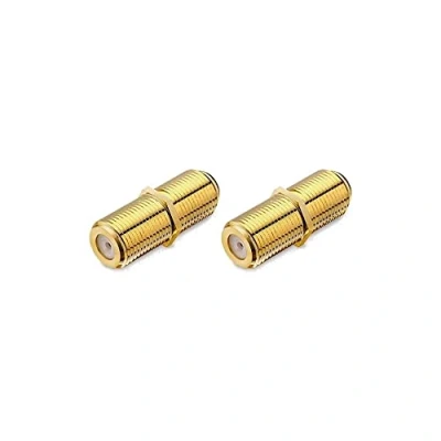 Abbildung von conecto F Verbinder, Kupplung, Buchse auf Buchse, Adapter zur Verlängerung von Antennen Kabel/Koaxial Kabel, vergoldet, 2er Set