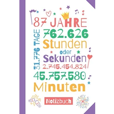 Abbildung von 87 Jahre Notizbuch: Geschenk zum 87.Geburtstag für Mann oder Frau Party Kleines Geburtstagsgeschenk Persönlich signieren und verschenken