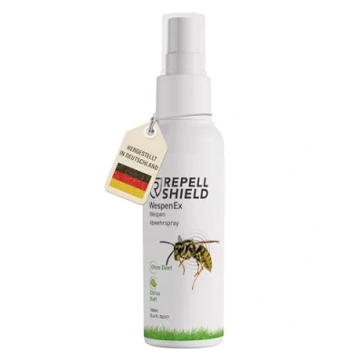 Abbildung von RepellShield® Natürliches Wespenspray 100ml Präzise Vertreibung durch Insektenspray als Wespen Abwehr Zitrusduft Effektives Anti Outdoor Spray auch gegen Hornissen &amp; Bienen