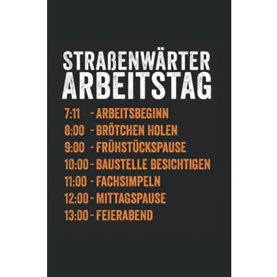 Abbildung von Straßenwärter Arbeitstag: Liniert Notizbuch Bullet Journal Notizblock Tagebuch Planer Straßenbau Bauarbeiter Geschenk