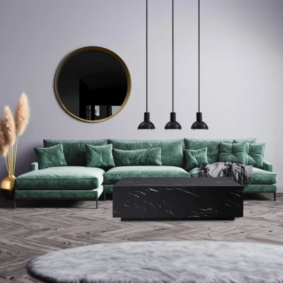 Abbildung von HOME DELUXE Couchtisch AMIRI XXL 120 x 35 80 cm, Marmoroptik, Wohnzimmertisch, Beistelltisch