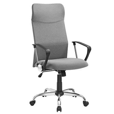 Abbildung von SONGMICS Bürostuhl, ergonomischer Schreibtischstuhl, Drehstuhl, gepolsterter Sitz, höhenverstellbar und neigbar, bis 120 kg belastbar, grau OBN034G01