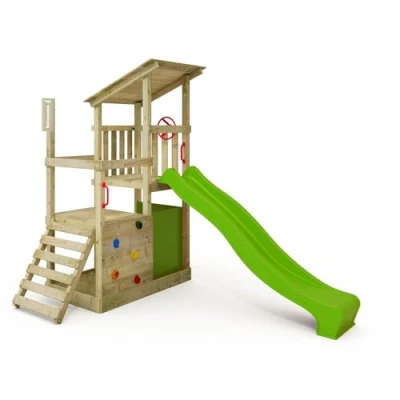 Abbildung von FATMOOSE Spielturm FruityForest Fun mit Rutsche, Kletterwand &amp; Sandkasten, extrem witterungsbeständig 10 Jahren Garantie*