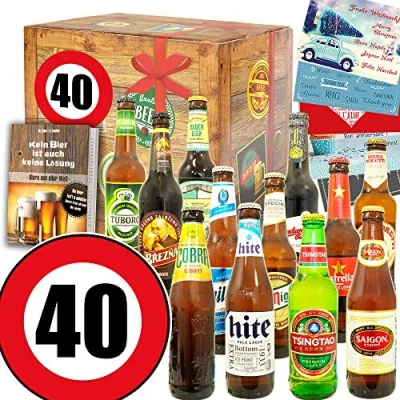 Abbildung von 40 Geburtstag lustige Geschenke Mann / 12x Bier Welt/Geschenke zum 40.