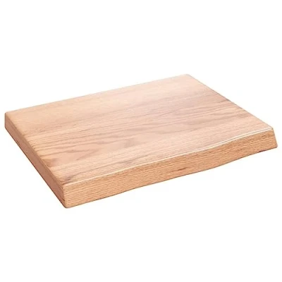 Abbildung von vidaXL Wandregal, Holzregal Regal Handgefertigt mit Baumkante, Wandboard Regalbrett Deko, Bücherregal Hängeregal, Hellbraun 40x30x(2 4) cm Massivholz Eiche Behandelt