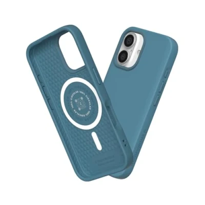 Abbildung von RhinoShield Case kompatibel mit [iPhone 16] SolidSuit MagSafe Stoßdämpfende &amp; schlanke Schutzhülle Premium Finish 3.5 Meter Fallschutz Ozeanblau