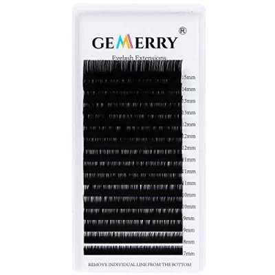 Abbildung von 16 Wimperstreifen Individual Lashes 7 15mm mix Einzelwimpern 1 zu Wimpernverlängerung 0,10mm C curl Wimpern Einzeln von GEMERRY (0.10 15mm)