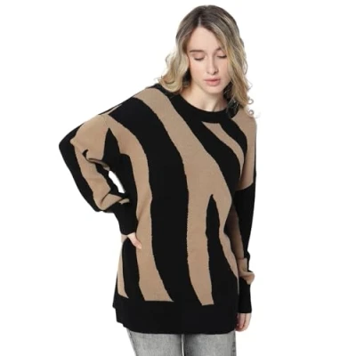 Abbildung von Vero Moda Vmnancy Oneck LONG Strickpullover, Damen, Größe: XS, Black