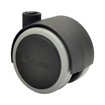 Abbildung von WAGNER Design Möbelrolle/Lenkrolle/Doppelrolle soft Durchmesser Ø 40 mm, Bauhöhe 45 schwarz, Tragkraft 35 kg 01072601