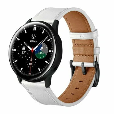 Abbildung von Lederarmband Weiß Samsung Galaxy Watch 6 40mm &amp; 44mm