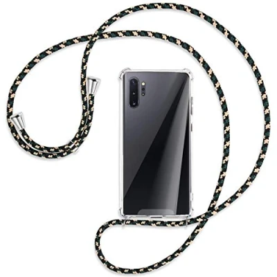 Abbildung von mtb more energy Handykette kompatibel mit Samsung Galaxy Note 10 Plus, 10+ (SM N975, 6.8&#039;&#039;) Camouflage Befestigung unten Smartphone Hülle zum Umhängen Anti Shock Full TPU Case