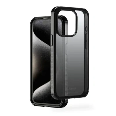 Abbildung von Hama Handyhülle Extreme Protect für Apple iPhone 15 Pro (Bumper D3O lizenziert, stoßfest, sturzsicher und bruchsicher, Case induktives Laden, Farbverlauf) schwarz