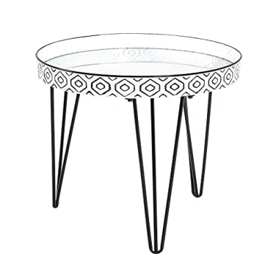 Abbildung von HAKU Möbel Couchtisch, Metall, schwarz weiß, Ø: 65 x 46 cm