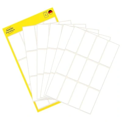 Abbildung von AVERY Zweckform 3077 Haushaltsetiketten selbstklebend (38x18 mm, 72 Aufkleber auf 6 Bogen, Vielzweck Etiketten für Haushalt, Schule und Büro zum Beschriften Kennzeichnen) blanko, weiß