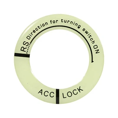 Abbildung von Qiilu Premium Qualität Zündschloss Dekoration Ring, Auto Motorrad Leuchtende Schlüsselanhänger Ring Abdeckung Trim Universal(Schwarzer Buchstabe)