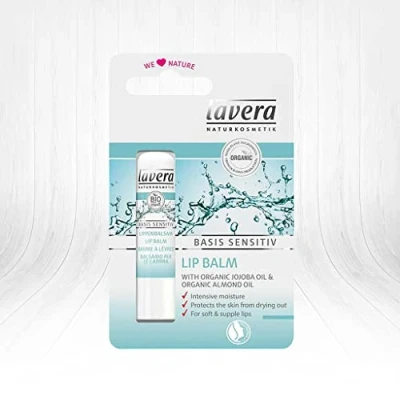 Abbildung von LAVERA Sensitive Lippenbalsam gegen trockene Lippen, Naturkosmetik, pflanzliche Inhaltsstoffe, biologisch, 100% natürlich