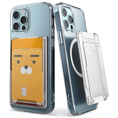 Abbildung von Ringke Card Holder Magnetic Slot [Clear Mist] Handy Kartenhalter Magnetische Wallet für MagSafe Kompatibel mit iPhone15, iPhone 14, 13, 12 Series