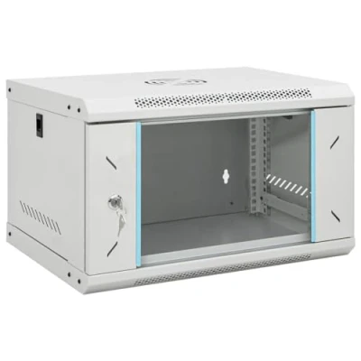 Abbildung von vidaXL 6U Wand Netzwerkschrank, Serverschrank Wandmontage, 19&quot; Wandgehäuse Rack Server Schrank, Wandschrank Datenschrank Abschließbar, IP20