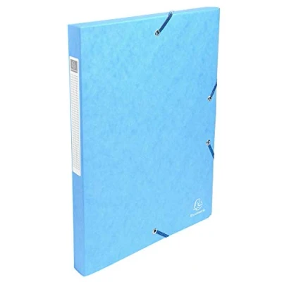 Abbildung von Exacompta 50306E Premium Sammelbox aufgebaut mit Gummizug 25 mm breit aus extra starkem Colorspan Karton Rückenschild für DIN A4 Archivbox Heftbox Dokumentenbox Zeichenbox Sammelmappe türkis