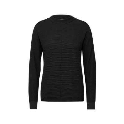 Abbildung von Cecil Struktur Dolman Strickpullover, Damen, Größe: Medium, Schwarz