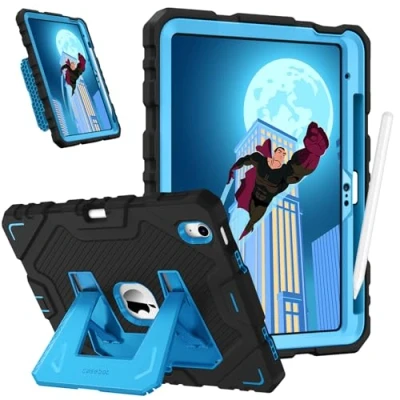 Abbildung von Fintie Kinder Hülle für iPad 10. Generation 10,9 Zoll Tablet (Modell 2022), robuste, stoßfeste Ganzkörper Schutzhülle mit integriertem Ständer Kinder, Schwarz