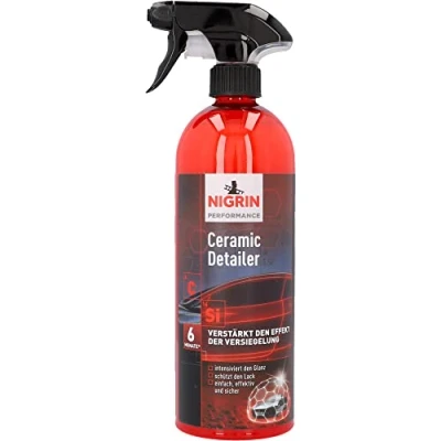 Abbildung von NIGRIN Performance Ceramic Detailer, verstärkt den Effekt der Versiegelung, geeignet für folierte Fahrzeuge und unbehandelte Original Lacke, 750 ml, rot