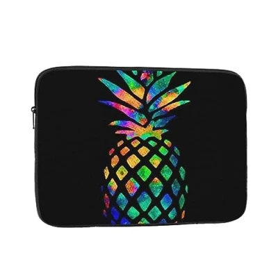 Abbildung von Ananas bedruckte Laptophülle für 17 Zoll Laptop, stoßfest, Oxford Gewebe, Laptop Schutzhülle, Laptoptasche