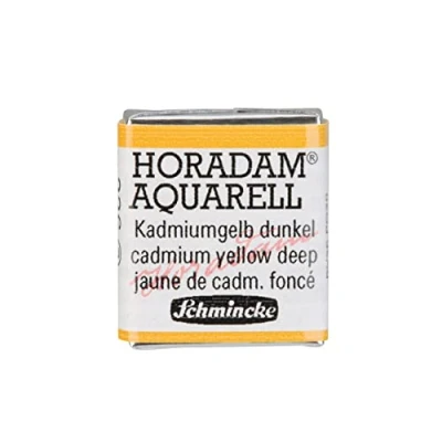 Abbildung von Schmincke HORADAM® AQUARELL feinste Künstler Aquarellfarben, 226 Kadmiumgelb dunkel, 14 044, 1/2 Näpfchen