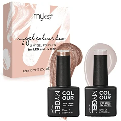 Abbildung von MyGel von MYLEE Work of Art Duo Gel Nagellack Set 2x10ml UV/LED Nail Maniküre Pediküre für den Professionellen Einsatz im Wohnzimmer und zu Hause Langlebig Einfach Anzuwenden