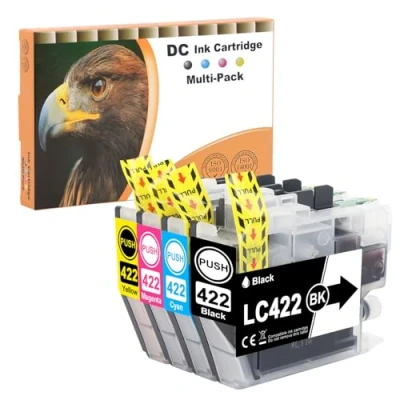 Abbildung von D&amp;C LC422 Druckerpatronen Kompatibel für Brother LC 422 LC422XL Multipack MFC J5340DW J5345DW J5740DW J6540DW J6940DW (Schwarz, Cyan, Magenta, Gelb, 4 Pack)