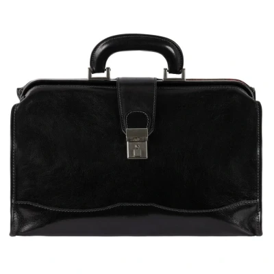 Abbildung von Time Resistance Arzttasche aus Leder Lederhandtasche im Vintage Stil Aktentasche für Damen und Herren (Schwarz)