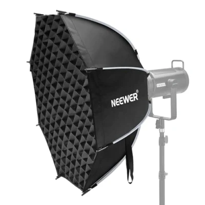 Abbildung von NEEWER 35,4&#039;&#039; Achteckige Octagonal Softbox, Quick Release Parabolic Softbox mit Bowens Mount, Gitter Tasche, kompatibel Aputure 120d, Godox SL60w Q4 AS600B CB300B Q300, NS92P